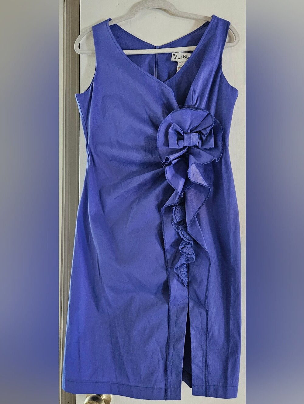 Joseph Ribkoff Vintage Y2K Purple Ruffle Floral Cocktail Dress Size 10